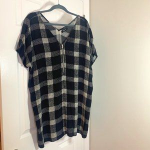 Madewell Black & White Plaid Mini Dress | Size S